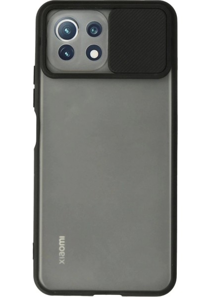 Xiaomi Mi 11 Lite Kılıf Palm Buzlu Kamera Sürgülü Silikon - Siyah