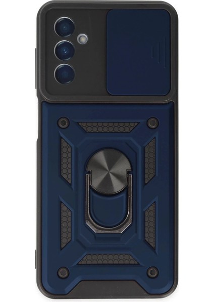 Samsung Galaxy A04S Kılıf Pars Lens Yüzüklü Silikon - Lacivert