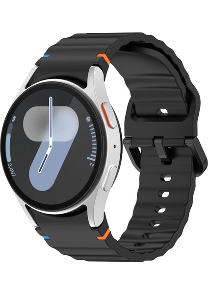 Samsung Watch 6 Classic 47MM ile Uyumlu Wavy Style Tokalı Silikon Kordon Kayış - FC1101