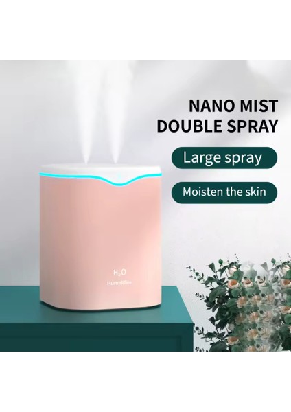 2000 ml Büyük Kapasiteli Çift Sprey Nemlendirici USB Ev Sessiz Su Yenileyici Bir Püskürtücü 2l Hava Temizleme Cihazı Su Difüzörü Ofis fiyatları