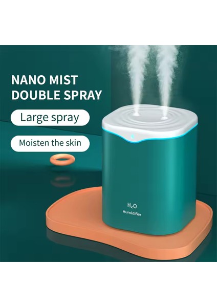 2000 ml Büyük Kapasiteli Çift Sprey Nemlendirici USB Ev Sessiz Su Yenileyici Bir Püskürtücü 2l Hava Temizleme Cihazı Su Difüzörü Ofis modelleri