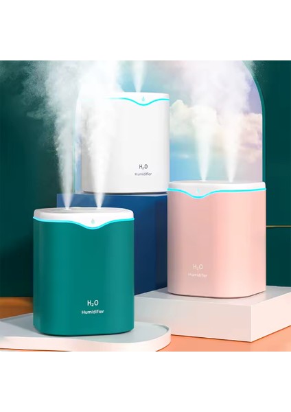 2000 ml Büyük Kapasiteli Çift Sprey Nemlendirici USB Ev Sessiz Su Yenileyici Bir Püskürtücü 2l Hava Temizleme Cihazı Su Difüzörü Ofis indirimleri