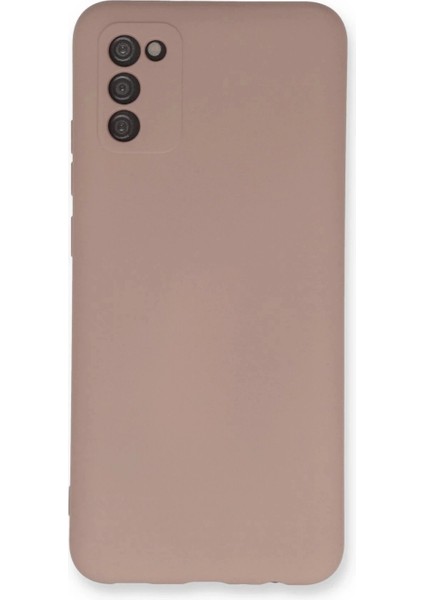 Samsung Galaxy A03S Kılıf Nano Içi Kadife Silikon - Pudra