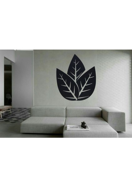Siyah 3'lü Yaprak Ahşap Duvar Dekor Tablo Seti fiyatları