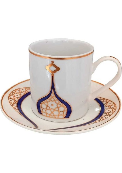 12 Parça 6 Kişilik Mavi Türk Kahve Fincan Takımı fiyatları