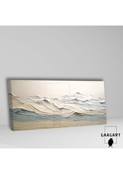 Panoramik Kanvas Duvar Tablosu Soft Mavi Kremrengi Soyut Çizgiler fiyatları