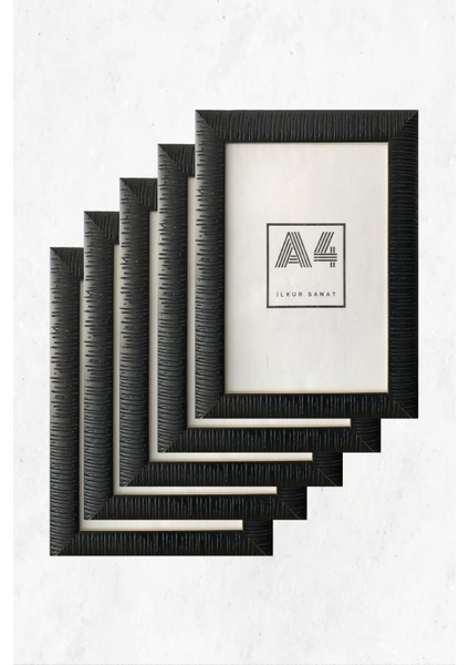 A4 Boyutunda (21X30) 2mm Kalınlığında Düz Camlı Siyah Taraklı Çerçeve Beş Adet