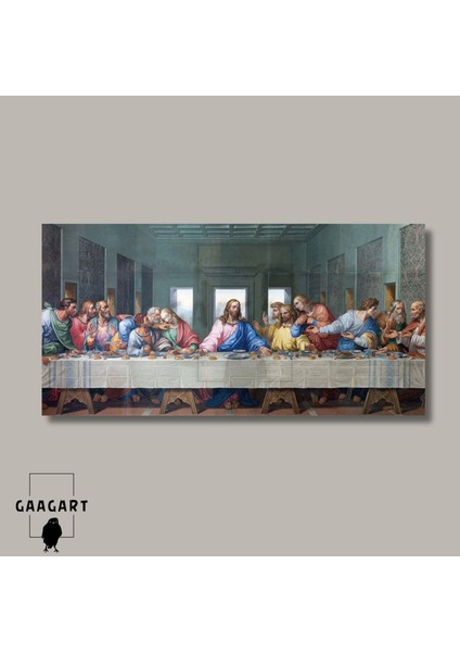 Panoramik Kanvas Duvar Tablosu Son Akşam Yemeği modelleri