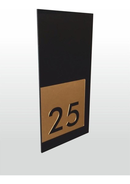 Siyah ve Altın Detaylı Daire Kapı Numarası 28, Şık ve Modern Tasarım modelleri