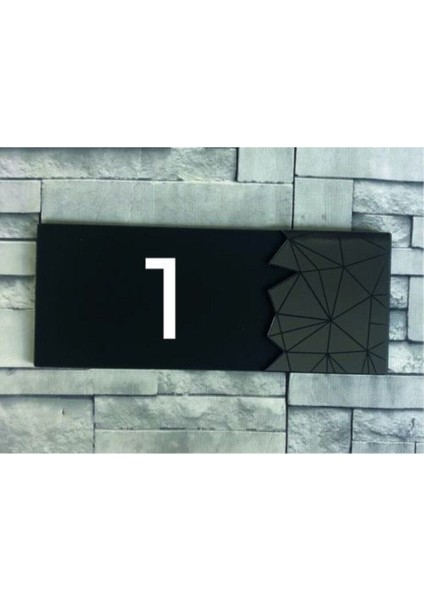 Füme Renkli Aynalı Kapı Numarası, Şık Dekoratif Tasarım ve Modern Görünüm