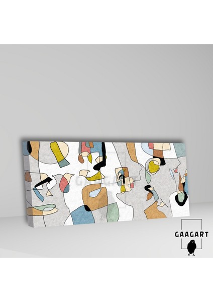 Panoramik Kanvas Duvar Tablosu Renkli Modern Çizgiler fiyatları