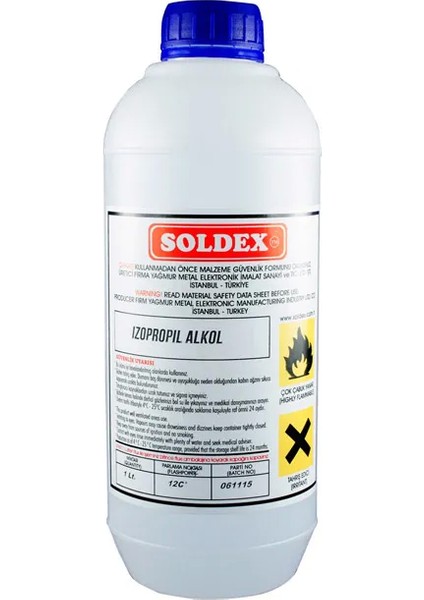 Soldex Alkol 1 Lt - %99,9 Saf Ipa