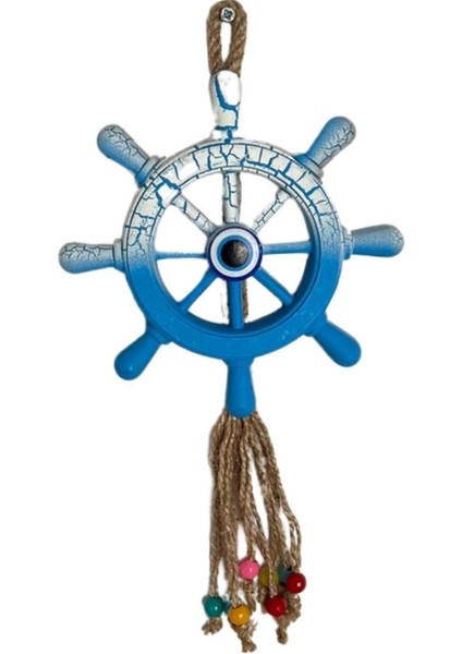 Mavi Orta Boy Dümen Kapı ve Duvar Süsü, Şık Dekorasyon Parçası