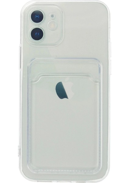 iPhone 12 Kılıf Kart Şeffaf Silikon - Şeffaf fiyatları