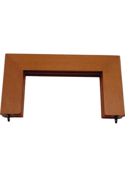 Koyu Ahşap Dikdörtgen Çanta Bursu 16 Cm, Şık ve Doğal Aksesuar