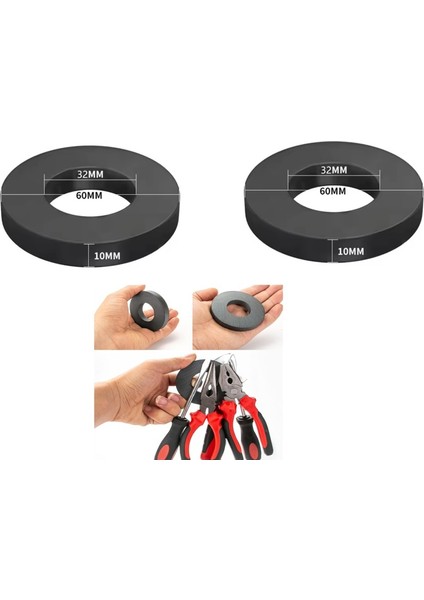 60X32X10 mm Ferrit Kömür Halka Seramik Mıknatıs Magnet modelleri