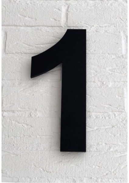 15 cm Siyah Kapı Numarası No 1, Şık ve Görünür Tasarım