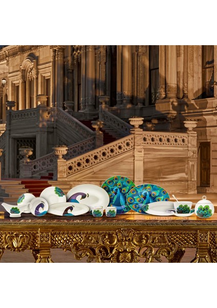 x Çırağan Palace Shop Fine Pearl 39 Parça 6 Kişilik Inci Kahvaltı/servis Takımı