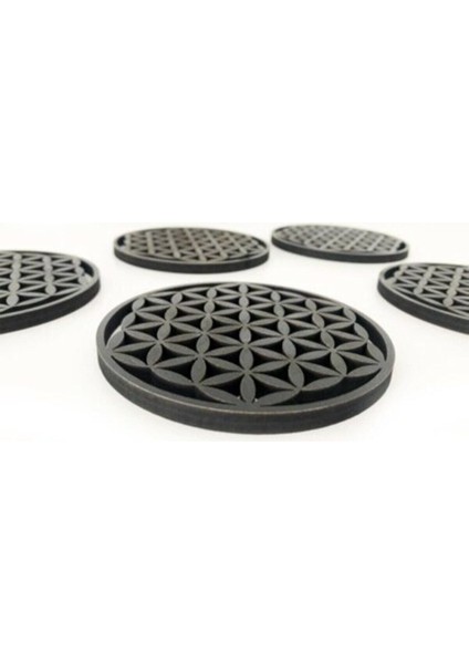 El Yapımı Ahşap Çiçek Desenli Bardak Altlığı, Şık ve Doğal Tasarım