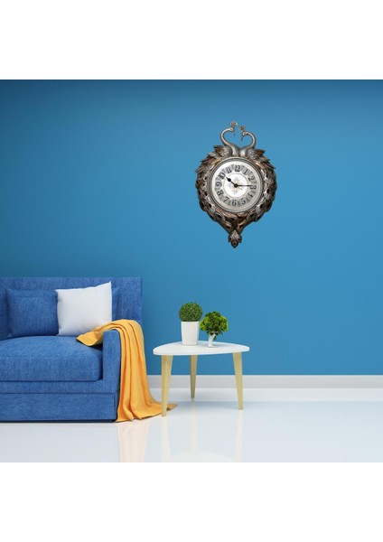 Duvar Saati Tavuskuşu Temalı Büyük Polyester Saat No.1 50 x 70 cm modelleri