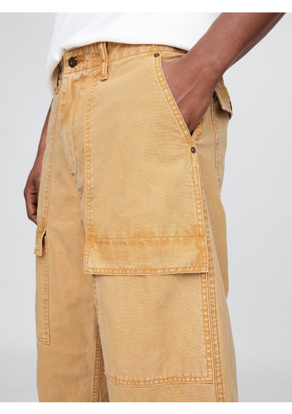 Erkek Sarı Baggy Utility Pantolon indirimleri