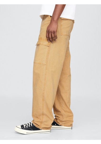 Erkek Sarı Baggy Utility Pantolon