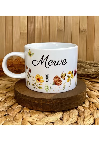 Kişiye Özel Isimli Nescafe Fincanı Günbatımı Çiçekleri fiyatları