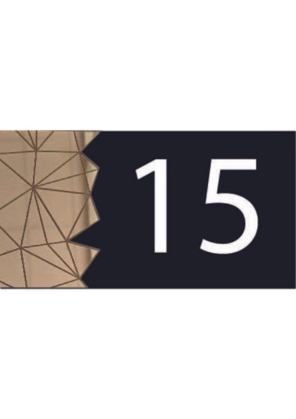 Şık Aynalı Modern Kapı Numarası Gold 15, Estetik ve Zarif Tasarım.