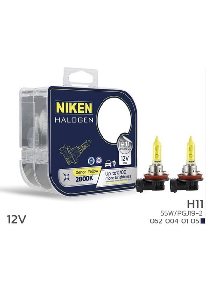 12V H11 55W Sarı Işık Ampul 2800K (2 Adet)