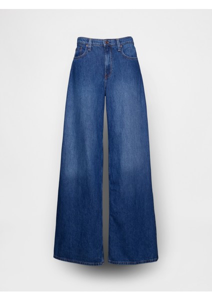 Kadın Mavi Düşük Bel Extra Baggy Jean Pantolon modelleri