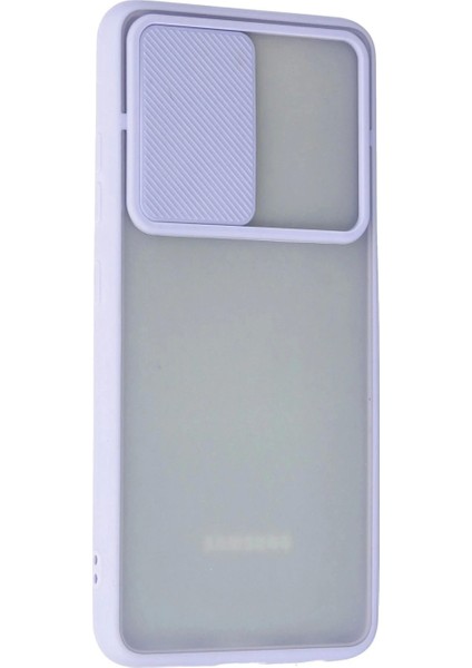 Samsung Galaxy A52 Kılıf Palm Buzlu Kamera Sürgülü Silikon - Lila modelleri