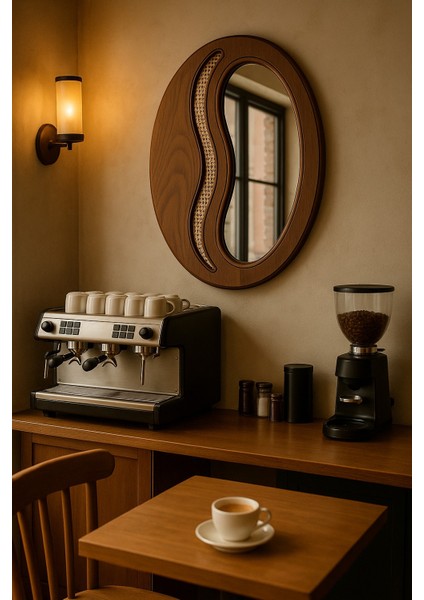 Kahve Çekirdeği Dekoratif Ayna - Kahve Dekorasyon