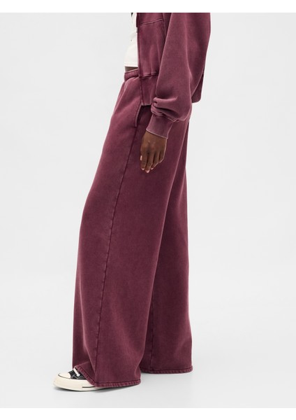 Kadın Bordo Vintagesoft Baggy Wide-Leg Pantolon indirimleri