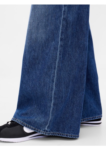 Kadın Mavi Düşük Bel Extra Baggy Jean Pantolon fiyatları