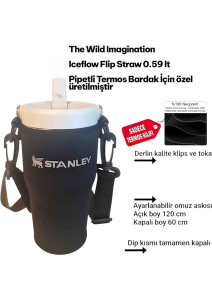 The Iceflow Flip Straw 2.0 Tumbler 0.6 Lt 20 Oz Termos Kılıfı ve Omuz Askısı