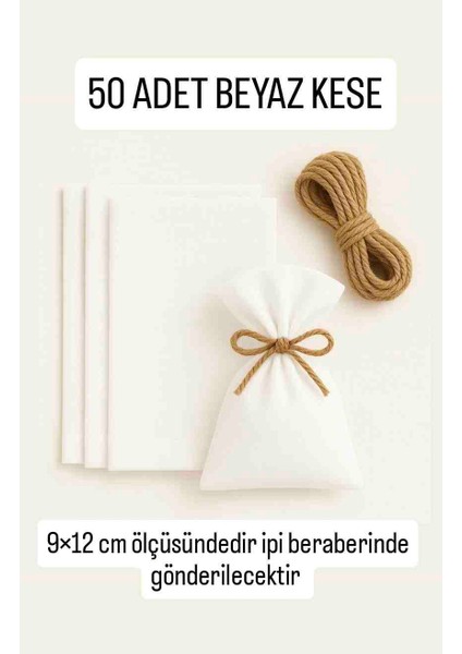 9×12CM Ham Natural Bez Kese Düğün, Nişan,davet Vb Lavanta, Sabun, Takı Vs Çok Amaçlı Bez Poşet