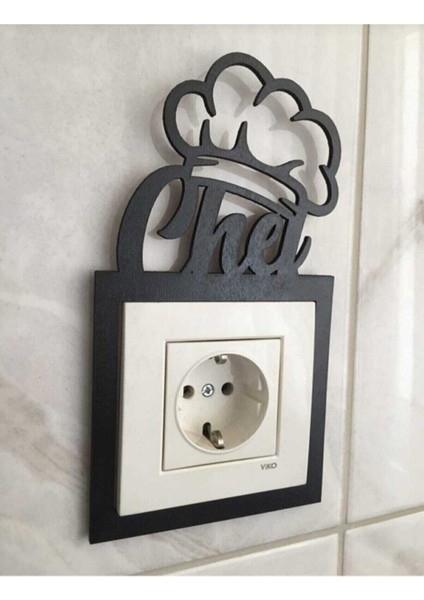 Siyah Chef Priz Süsü, Mutfağınıza Şıklık ve Neşe Katacak Dekoratif Aksesuar