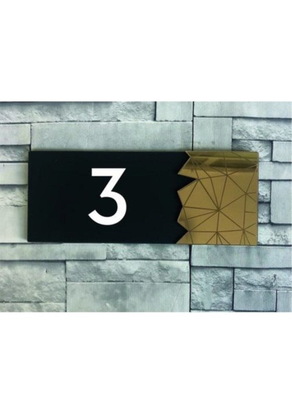 Şık Gold Aynalı Kapı Numarası, Ev ve Işyerleri Için Modern Dekorasyon Parçası