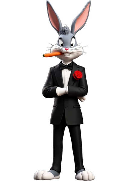 Godbunny | Beyaz Renk Baskılı Kadın T-Shirt | Oversize