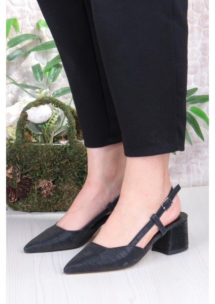 110-425 Saten Simli Arkası Açık Klasik Topuklu Kadın Ayakkabı fiyatları