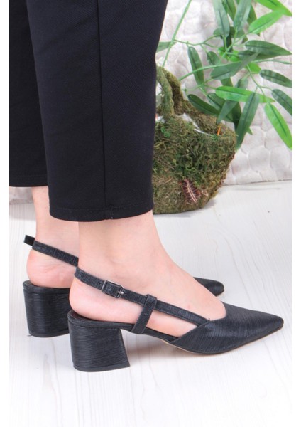 110-425 Saten Simli Arkası Açık Klasik Topuklu Kadın Ayakkabı fırsatları