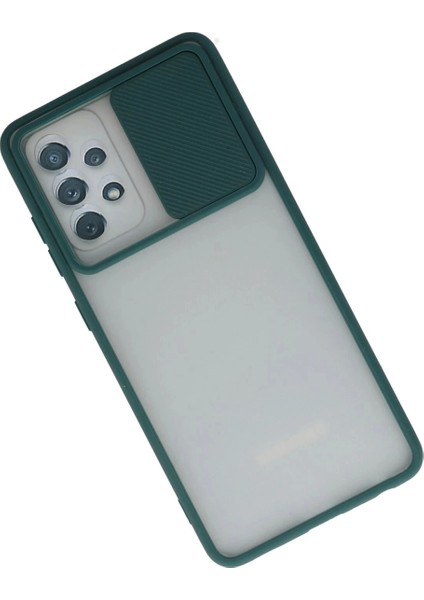 Samsung Galaxy A52 Kılıf Palm Buzlu Kamera Sürgülü Silikon - Yeşil fiyatları