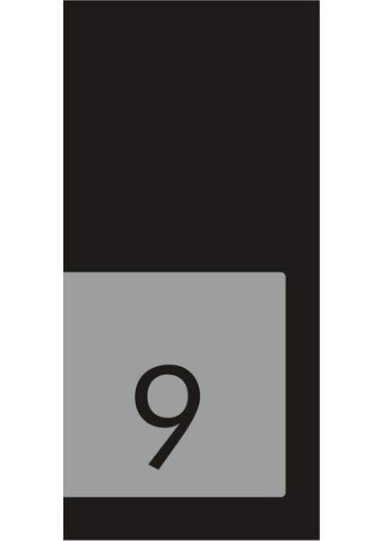 Siyah Aynalı Daire Kapı Numarası No:9, Şık ve Modern Tasarım