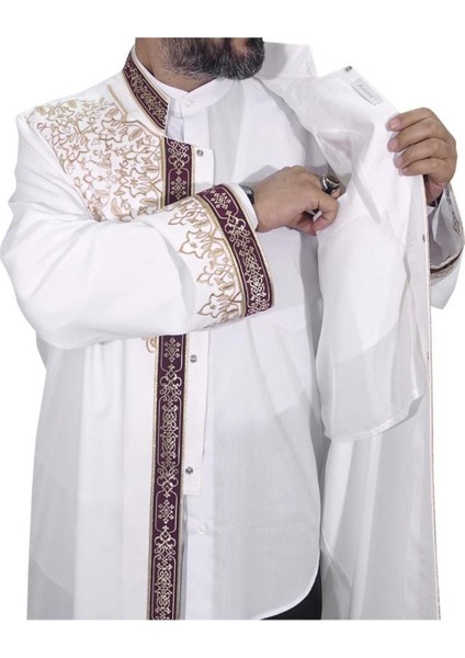 Nakışlı Imam Cübbesi, Krem Bej, Şık ve Zarif Tasarım fiyatları