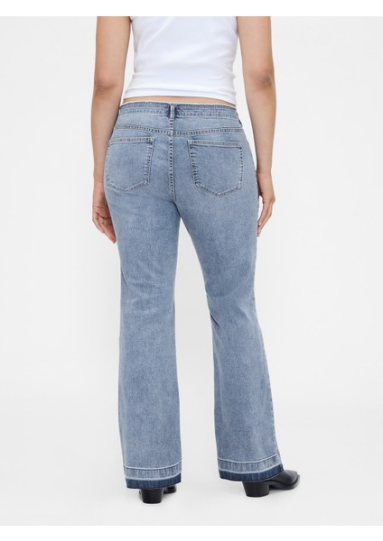 Kadın Mavi Düşük Bel Uzun ve Ince Jean Pantolon modelleri