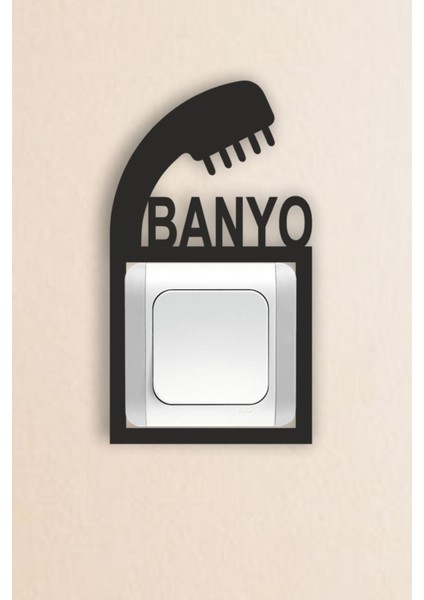 Siyah Ahşap Banyo Priz Çerçevesi, Şık ve Dayanıklı Tasarım