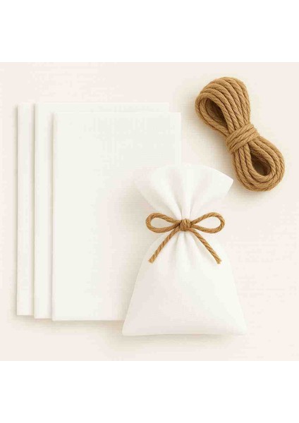 9×12CM Beyaz Renk Ham Natural Bez Kese Düğün, Nişan, davet Vb. Lavanta, Sabun, Takı Vs. Çok Amaçlı Bez Poşet fiyatları