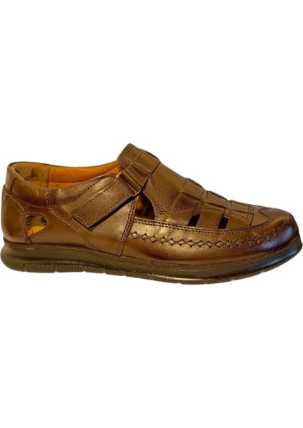 Erkek Hakiki Deri Sandalet – Ortopedik Jel Tabanlı, Iç Dış Deri, Polirüretan Taban, Cırtlı, Rahat Yazlık Günlük Ayakkabı fiyatları