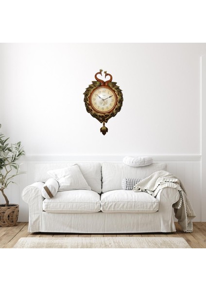 Duvar Saati Tavuskuşu Temalı Polyester Saat No.5 42 x 60 cm fiyatları