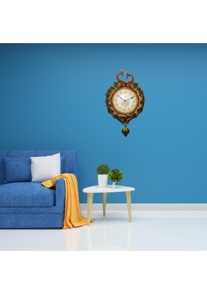 Duvar Saati Tavuskuşu Temalı Polyester Saat No.5 42 x 60 cm modelleri